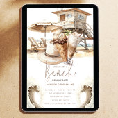 Beach Party Verjaardag Pastel Zand Kaart