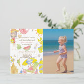 Beach Party verjaardagsuitnodiging met foto Kaart (Staand voorkant)