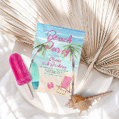 Beach Party Waterverf Birthday Uitnodiging