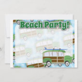 Beach Party Woodie Wagon uitnodigen Kaart (Achterkant)