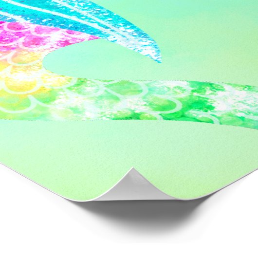 Beach party zeemeermin staarten Kinderen verjaarda Poster (Hoek)