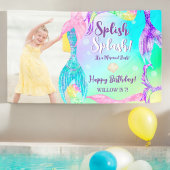 Beach party zeemeermin staarten Kinderen verjaarda Spandoek