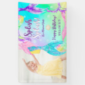 Beach party zeemeermin staarten Kinderen verjaarda Spandoek (Verticaal)