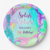 Beach party zeemeermin staarten oceaan Kids verjaa Papieren Bordje (Voorkant)