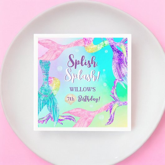 Beach party zeemeermin staarten oceaan Kids verjaa Servet