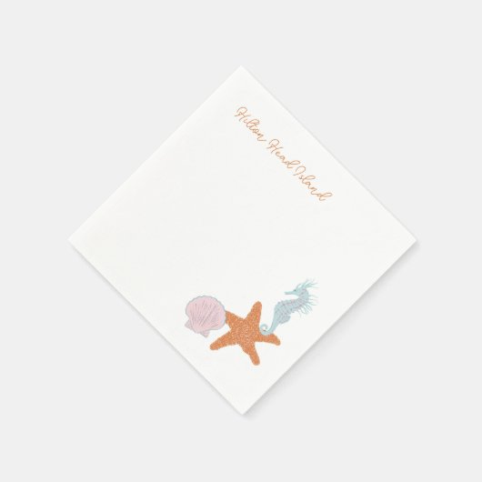 Beach Pastel Tekeningen Cocktail servetten (Hoek)