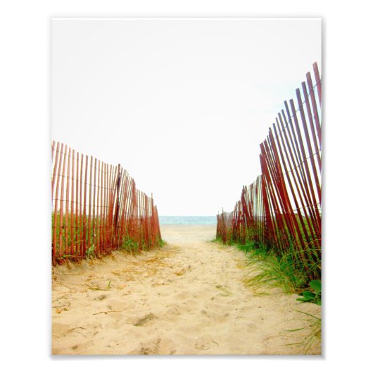 Beach Path Fence Foto Afdruk (Voorkant)