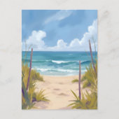 Beach Path | Ocean Watercolor Coastal Painted Briefkaart (Voorkant)