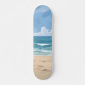 Beach Path | Ocean Watercolor Coastal Painting Persoonlijk Skateboard (Voorkant)