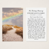 Beach Path Rainbow Funeral Prayer Card Visitekaartje (Voorkant /achterkant)