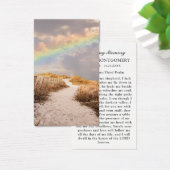 Beach Path Rainbow Funeral Prayer Card Visitekaartje (Bureau)