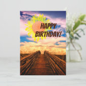 Beach Pathway Birthday Kaart (Staand voorkant)