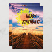 Beach Pathway Birthday Kaart (Voorkant / Achterkant)