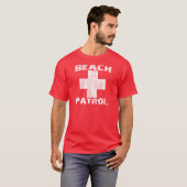 BEACH PATROL Distress White Logo Lifeguard T-shirt (Voorkant volledig)