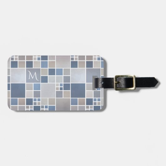 Beach Pattern Waterverf Monogram Bagagelabel (Voorkant horizontaal)