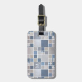 Beach Pattern Waterverf Monogram Bagagelabel (Voorkant verticaal)