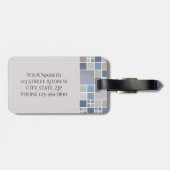 Beach Pattern Waterverf Monogram Bagagelabel (Achterkant horizontaal)