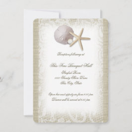 Beach Pearl en Lace Receptie Kaart
