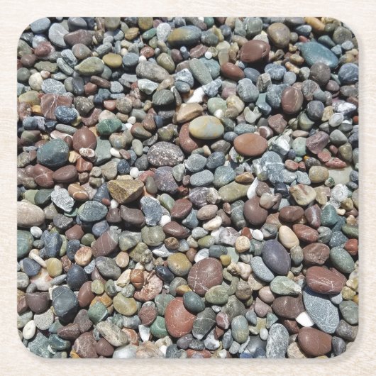 Beach Pebble-Onderzetters Kartonnen Onderzetters (Voorkant)