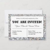 Beach Pebbles Church Invitation Kaart (Voorkant)