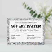Beach Pebbles Church Invitation Kaart (Staand voorkant)