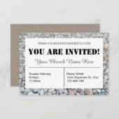 Beach Pebbles Church Invitation Kaart (Voorkant / Achterkant)