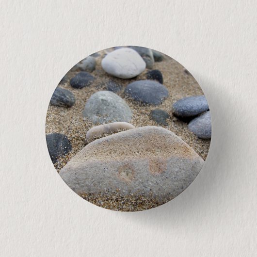 Beach Pebbles Photo Button / Badge (Voorkant)