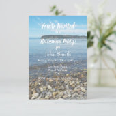 Beach Pebbles Photo Retirement Party Kaart (Staand voorkant)