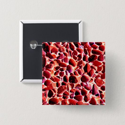 BEACH PEBBLES VIERKANTE BUTTON 5,1 CM (Voorkant /achterkant)