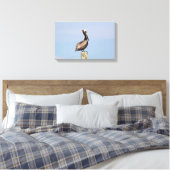 Beach Pelican Gevist Canvas Fotografie Afdruk (Insitu (Slaapkamer))