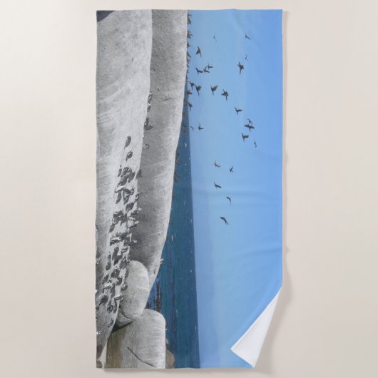 Beach Penguins & Birds Beach Towel voor eenden Strandlaken (Voorkant)