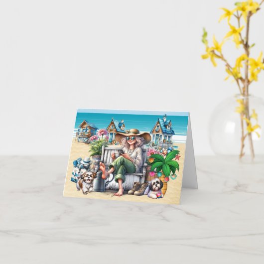 BEACH Personal, Real Estate, Business Christmas Kaart (Gele Bloem)