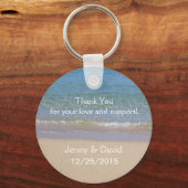 Beach Personalized Key Ring Wedding Favor Sleutelhanger (Voorkant)