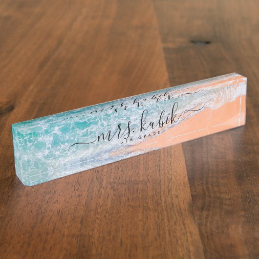 Beach Personalized Teacher Desk Name Bord Naambordje (Zijkant)