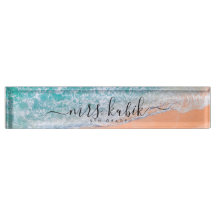 Beach Personalized Teacher Desk Name Bord