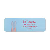 Beach Personated Mailing Cute Simple Lake Ocean Etiket (Voorkant)