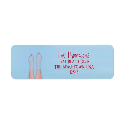 Beach Personated Mailing Cute Simple Lake Ocean Etiket (Voorkant)