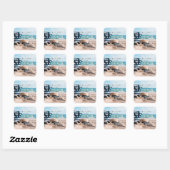 Beach Pet, zonnebrillen, Bag, Zeeen sterren Vierkante Sticker (Vel)
