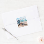 Beach Pet, zonnebrillen, Bag, Zeeen sterren Vierkante Sticker (Envelop)