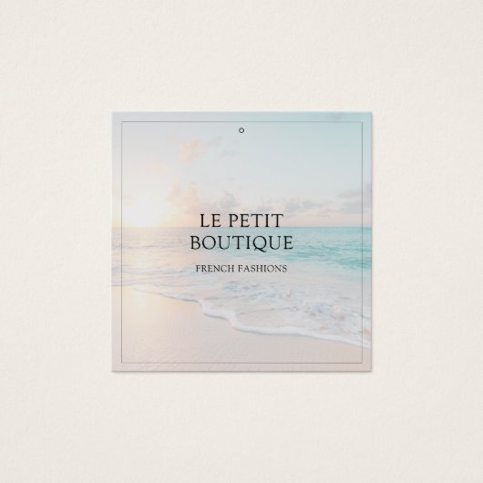 Beach Photo Boutique Clothing Display Price Label Vierkante Visitekaartjes (Voorkant)