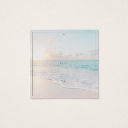 Beach Photo Boutique Clothing Display Price Label Vierkante Visitekaartjes (Achterkant)