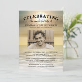 Beach Photo Celebration of Life Kaart (Staand voorkant)