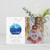 Beach Photo Coastal Wedding Save The Date (Staand voorkant)