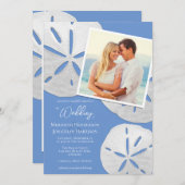 Beach Photo Cornflower Blue Sand Dollars Tropisch Kaart (Voorkant / Achterkant)