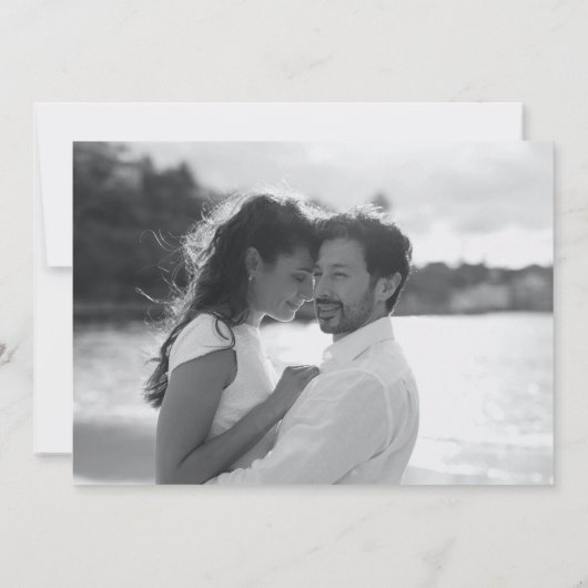 Beach Photo Elopement Wedding Aankondiging (Achterkant)