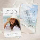 Beach Photo Forever Hearts Sympathy Prayer Card Visitekaartje