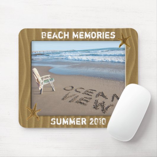 Beach Photo Lijst Mousepad Muismat (Met muis)