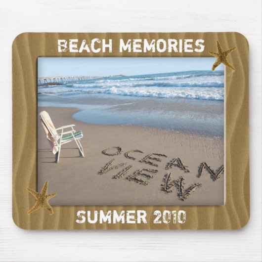 Beach Photo Lijst Mousepad Muismat (Voorkant)