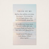 Beach Photo Memorial Prayer Kaart (Achterkant)