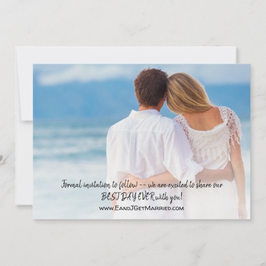 Beach Photo Sand Dollars Zee Blue Destination Save The Date (Achterkant)
